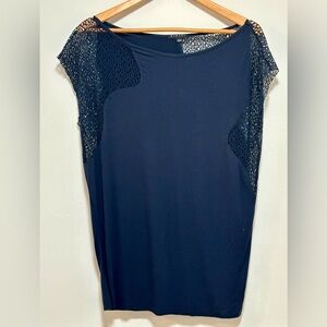 Sisley navy mesh slouchy shirt
